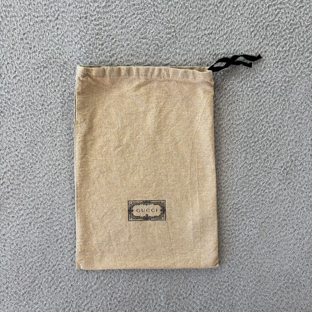 Gucci Dust Bag 15" x 10.75" Beige Burlap Sack‎ Style Drawstring